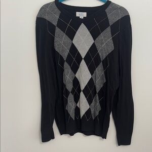 Classic Black and Gray Argyle Sweater